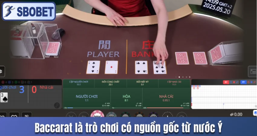 Baccarat là trò chơi có nguồn gốc từ nước Ý