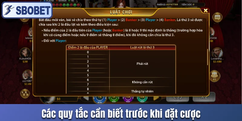 Các quy tắc cần biết trước khi đặt cược