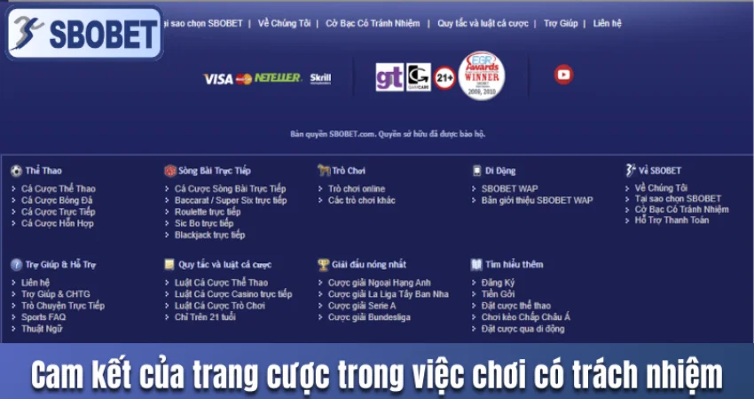 Cam kết của trang cược trong việc chơi có trách nhiệm