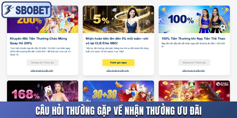 Câu hỏi thường gặp về nhận thưởng ưu đãi