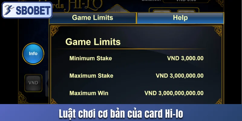 Luật chơi cơ bản của card Hi-lo