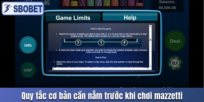 Quy tắc cơ bản cần nắm trước khi chơi mazzetti