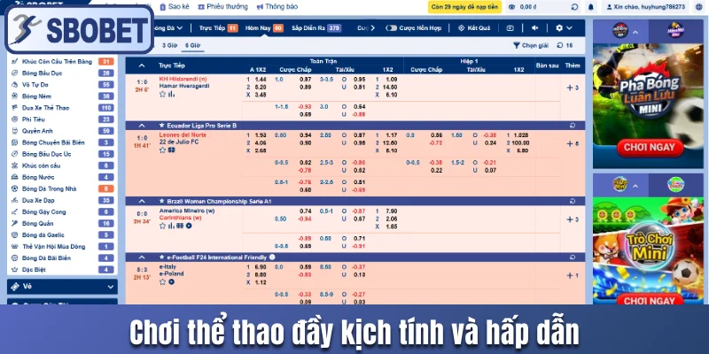 Chơi thể thao đầy hồi hộp và hấp dẫn