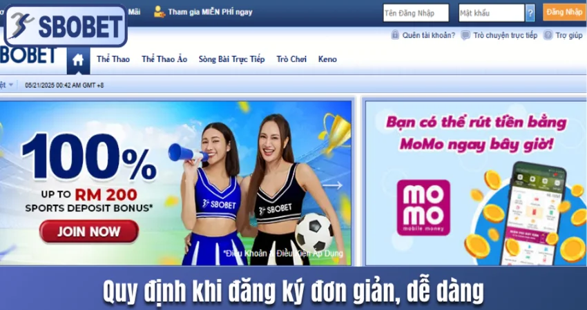 Quy định khi đăng ký đơn giản, dễ dàng
